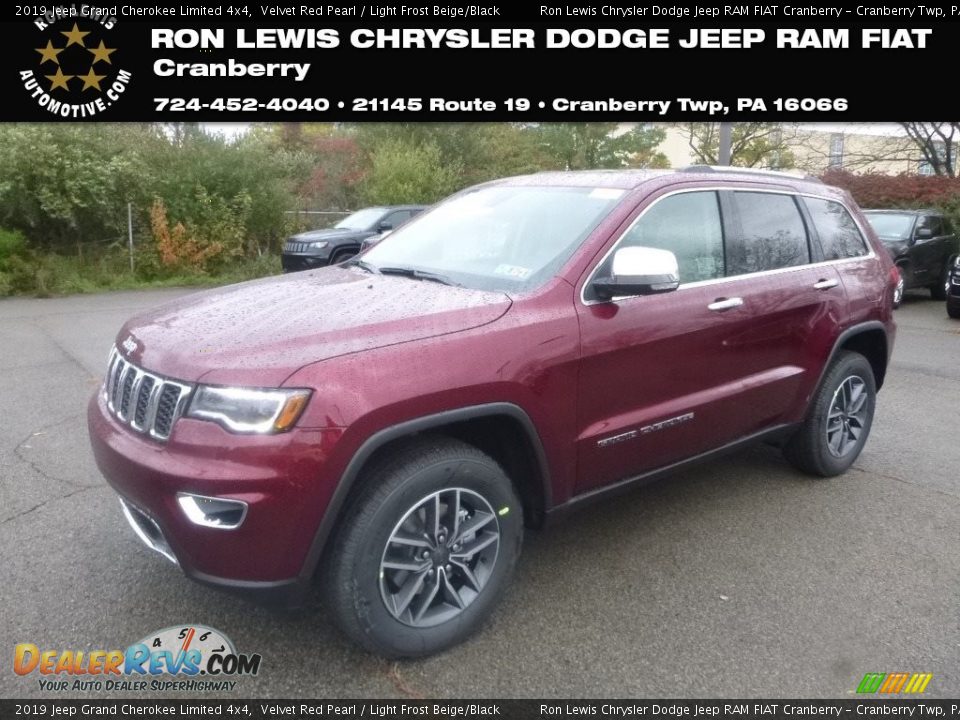 2019 Jeep Grand Cherokee Limited 4x4 Velvet Red Pearl / Light Frost Beige/Black Photo #1