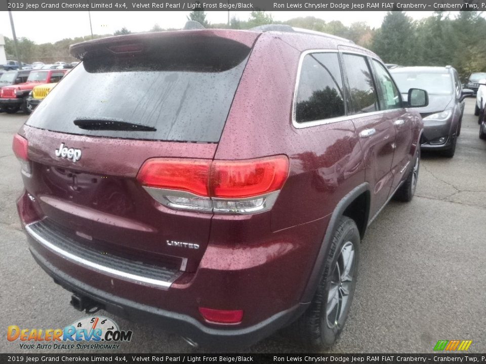 2019 Jeep Grand Cherokee Limited 4x4 Velvet Red Pearl / Light Frost Beige/Black Photo #5