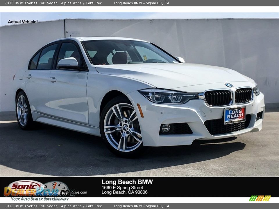 2018 BMW 3 Series 340i Sedan Alpine White / Coral Red Photo #1