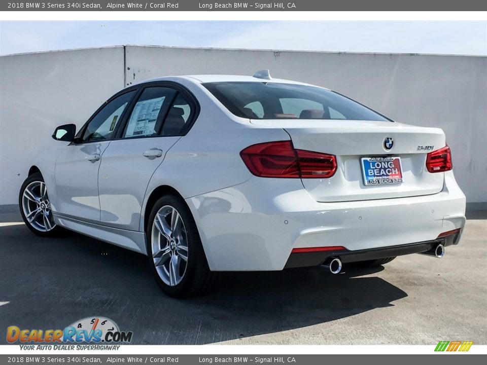 2018 BMW 3 Series 340i Sedan Alpine White / Coral Red Photo #2