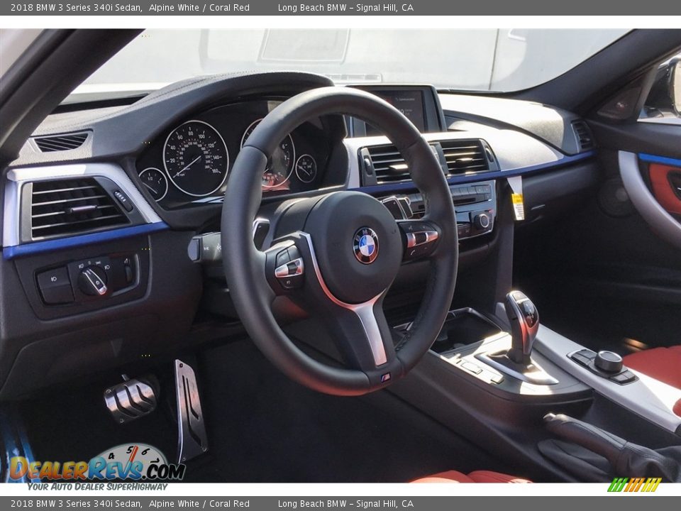 2018 BMW 3 Series 340i Sedan Alpine White / Coral Red Photo #4