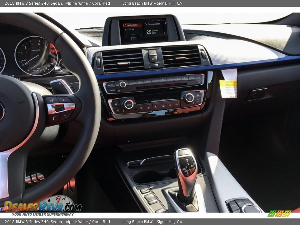 2018 BMW 3 Series 340i Sedan Alpine White / Coral Red Photo #6