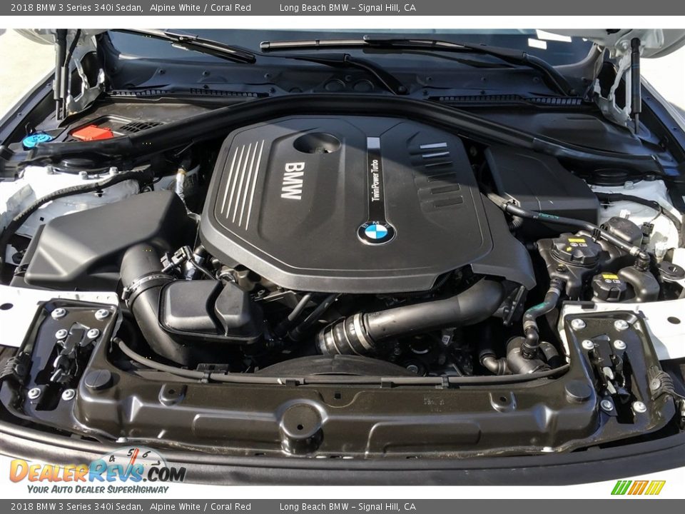 2018 BMW 3 Series 340i Sedan Alpine White / Coral Red Photo #8