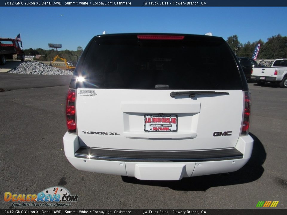 2012 GMC Yukon XL Denali AWD Summit White / Cocoa/Light Cashmere Photo #4