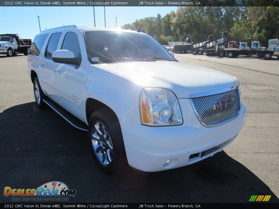 2012 GMC Yukon XL Denali AWD Summit White / Cocoa/Light Cashmere Photo #7