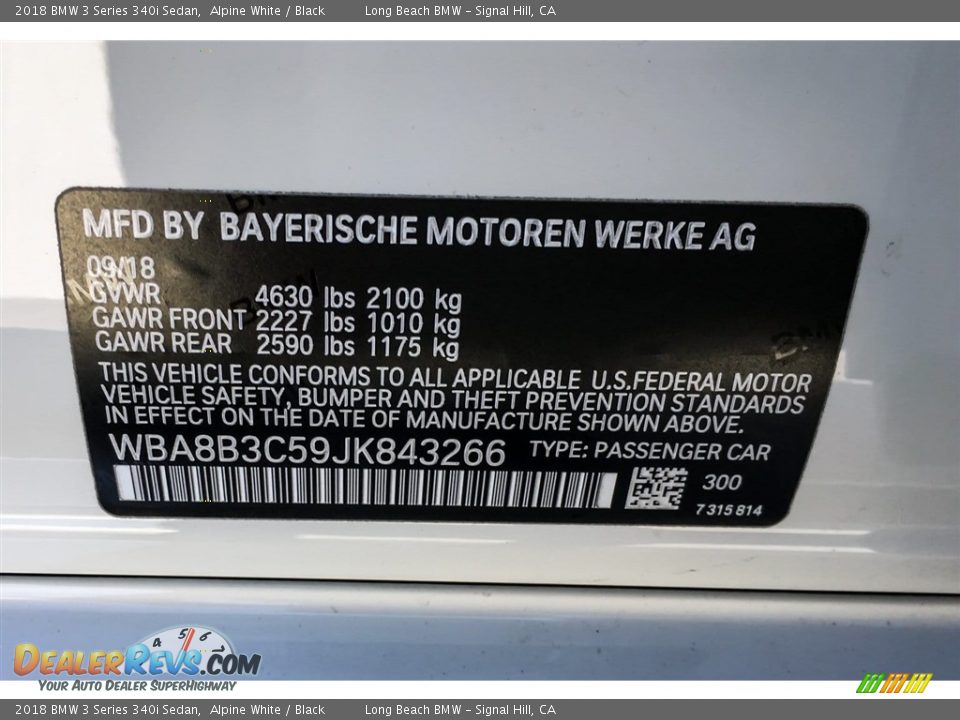 2018 BMW 3 Series 340i Sedan Alpine White / Black Photo #11