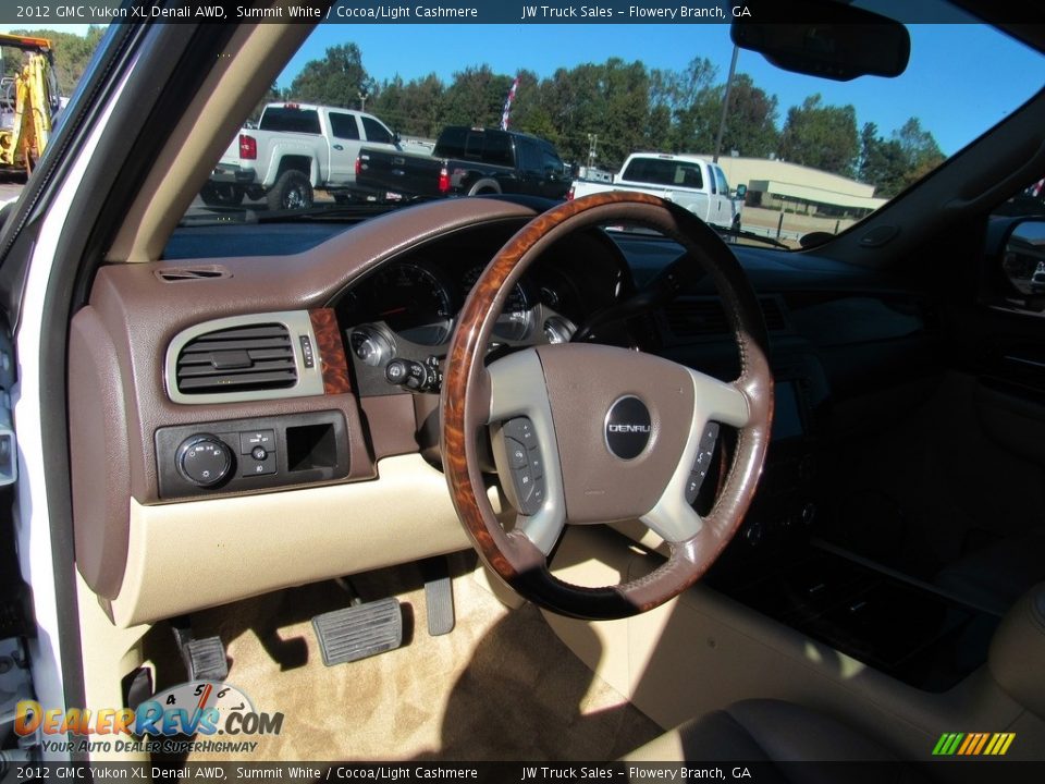 2012 GMC Yukon XL Denali AWD Summit White / Cocoa/Light Cashmere Photo #20