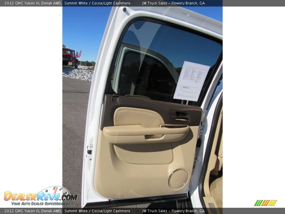 2012 GMC Yukon XL Denali AWD Summit White / Cocoa/Light Cashmere Photo #25