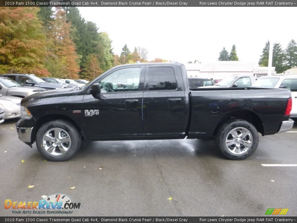 2019 Ram 1500 Classic Tradesman Quad Cab 4x4 Diamond Black Crystal Pearl / Black/Diesel Gray Photo #2
