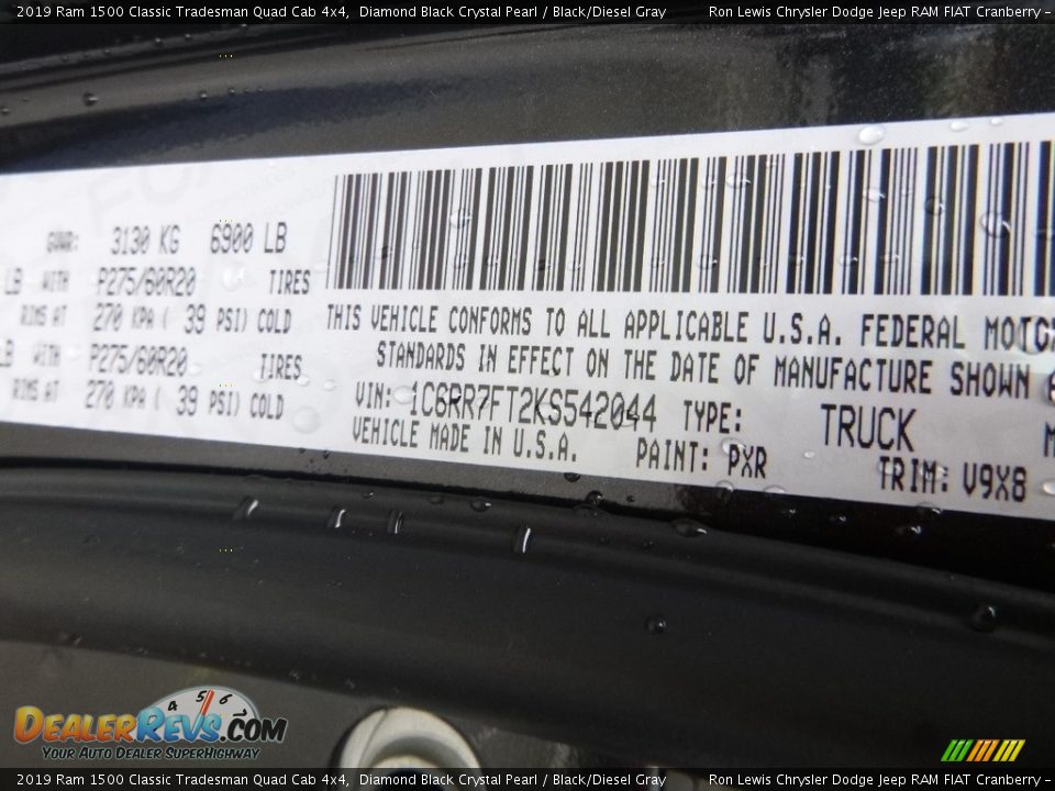2019 Ram 1500 Classic Tradesman Quad Cab 4x4 Diamond Black Crystal Pearl / Black/Diesel Gray Photo #15