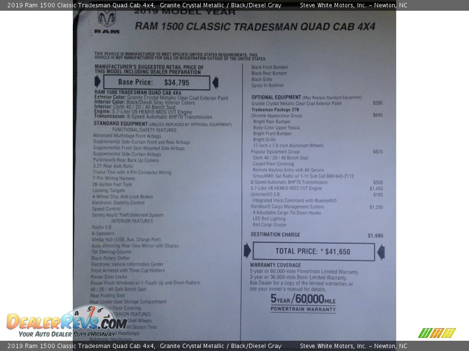 2019 Ram 1500 Classic Tradesman Quad Cab 4x4 Granite Crystal Metallic / Black/Diesel Gray Photo #30