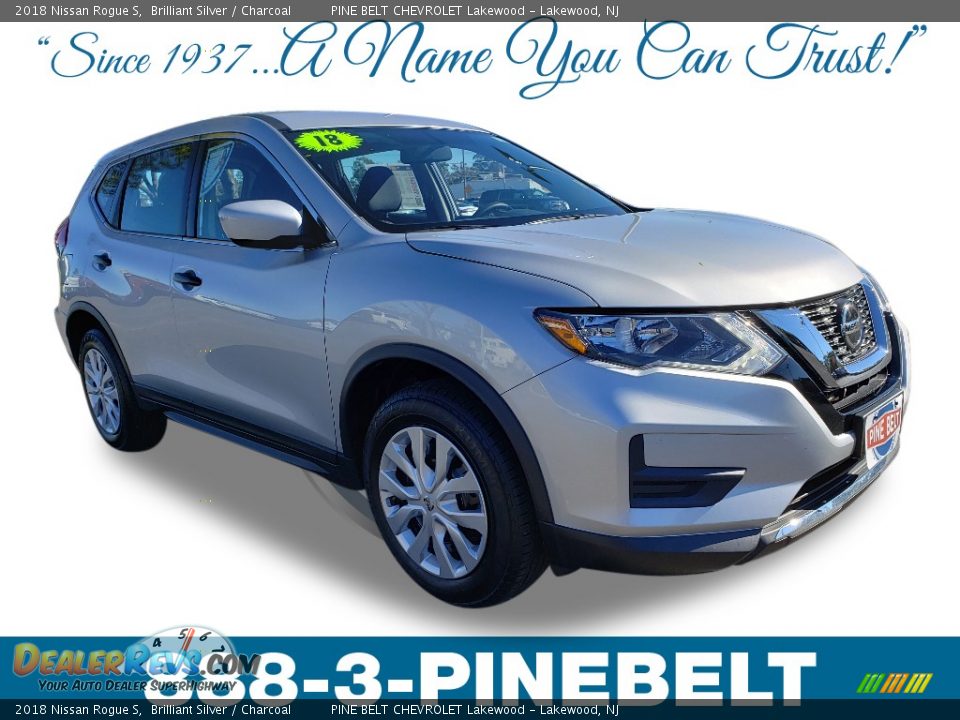 2018 Nissan Rogue S Brilliant Silver / Charcoal Photo #1