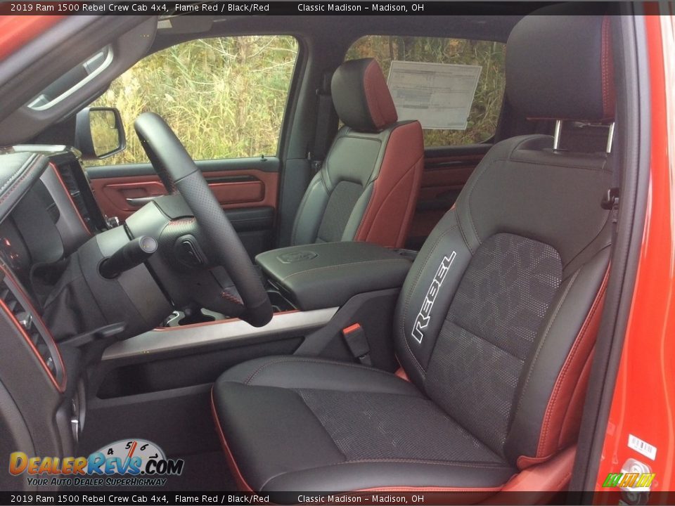 Black/Red Interior - 2019 Ram 1500 Rebel Crew Cab 4x4 Photo #11