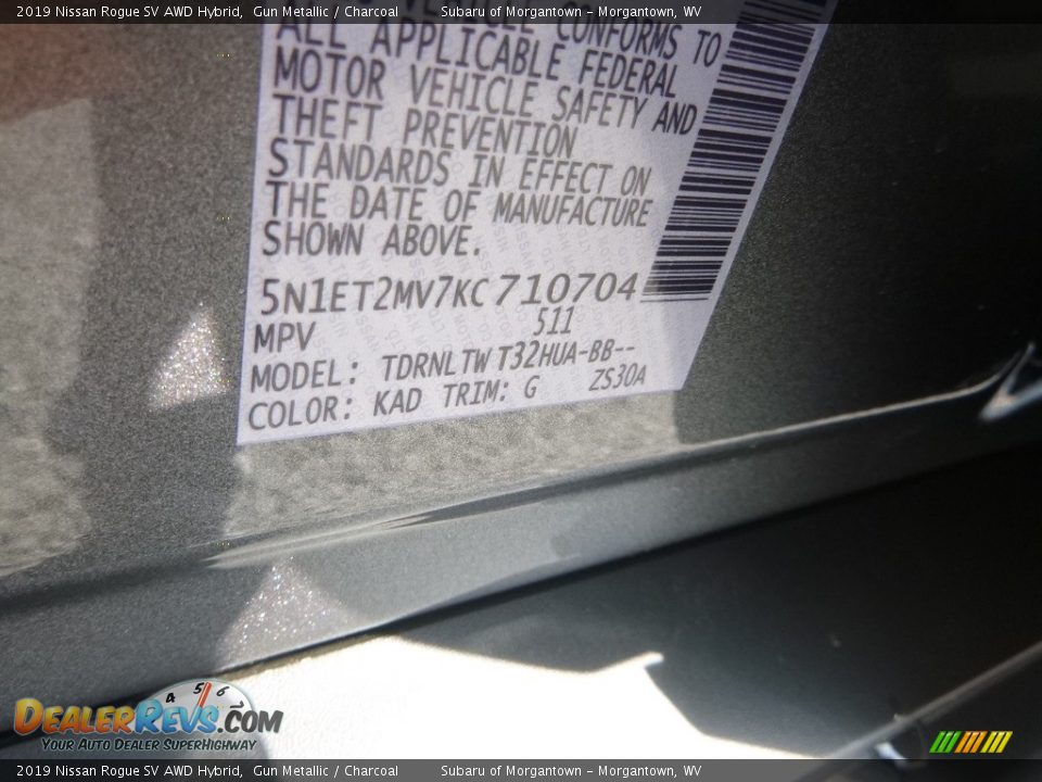 2019 Nissan Rogue SV AWD Hybrid Gun Metallic / Charcoal Photo #15