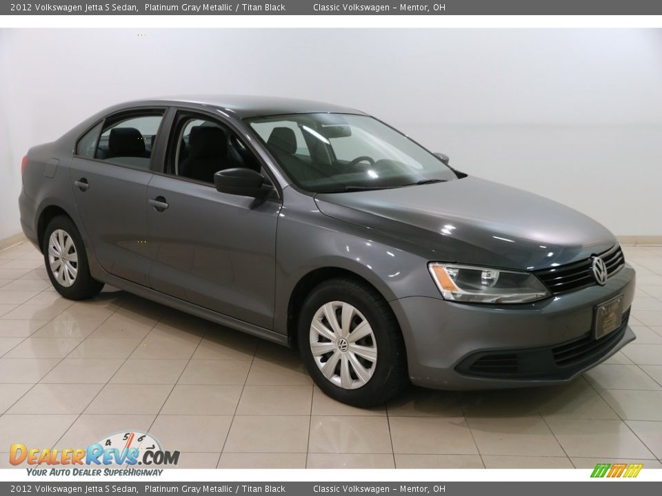 2012 Volkswagen Jetta S Sedan Platinum Gray Metallic / Titan Black Photo #1