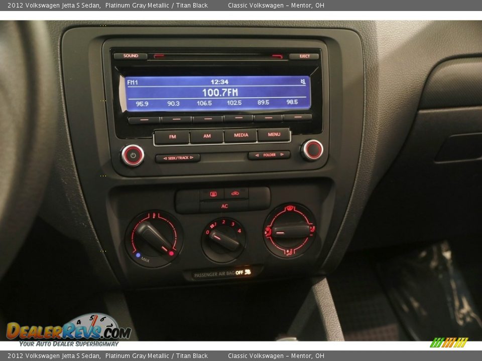2012 Volkswagen Jetta S Sedan Platinum Gray Metallic / Titan Black Photo #8
