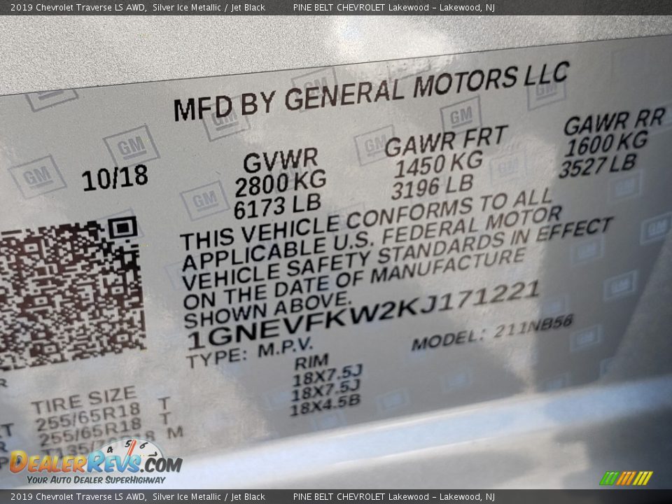 2019 Chevrolet Traverse LS AWD Silver Ice Metallic / Jet Black Photo #9