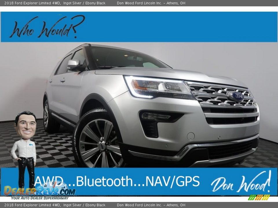2018 Ford Explorer Limited 4WD Ingot Silver / Ebony Black Photo #1