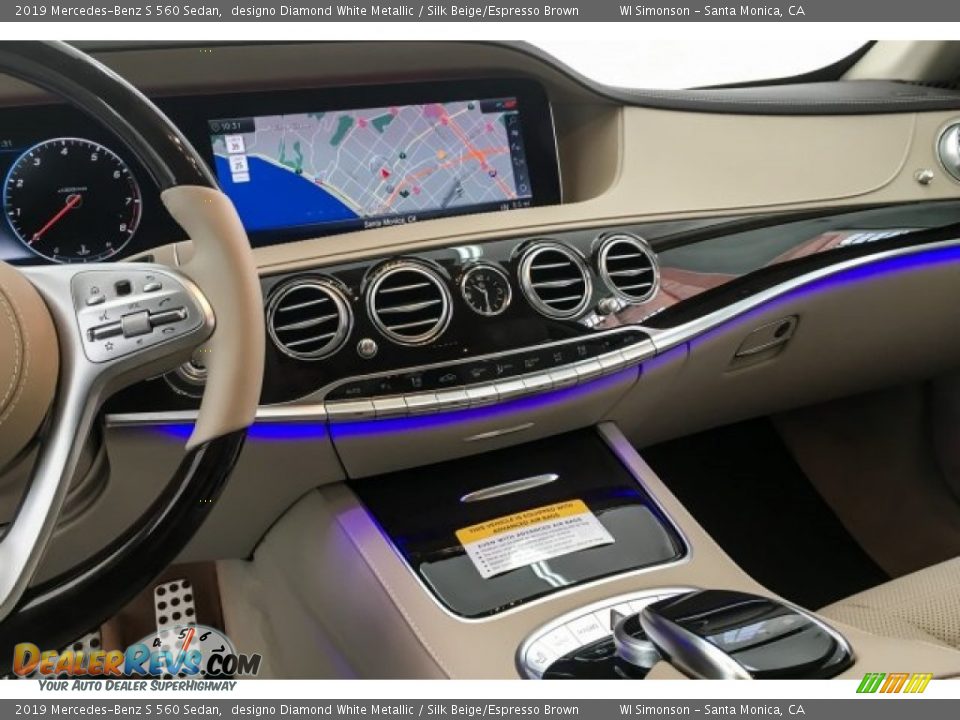 2019 Mercedes-Benz S 560 Sedan designo Diamond White Metallic / Silk Beige/Espresso Brown Photo #6
