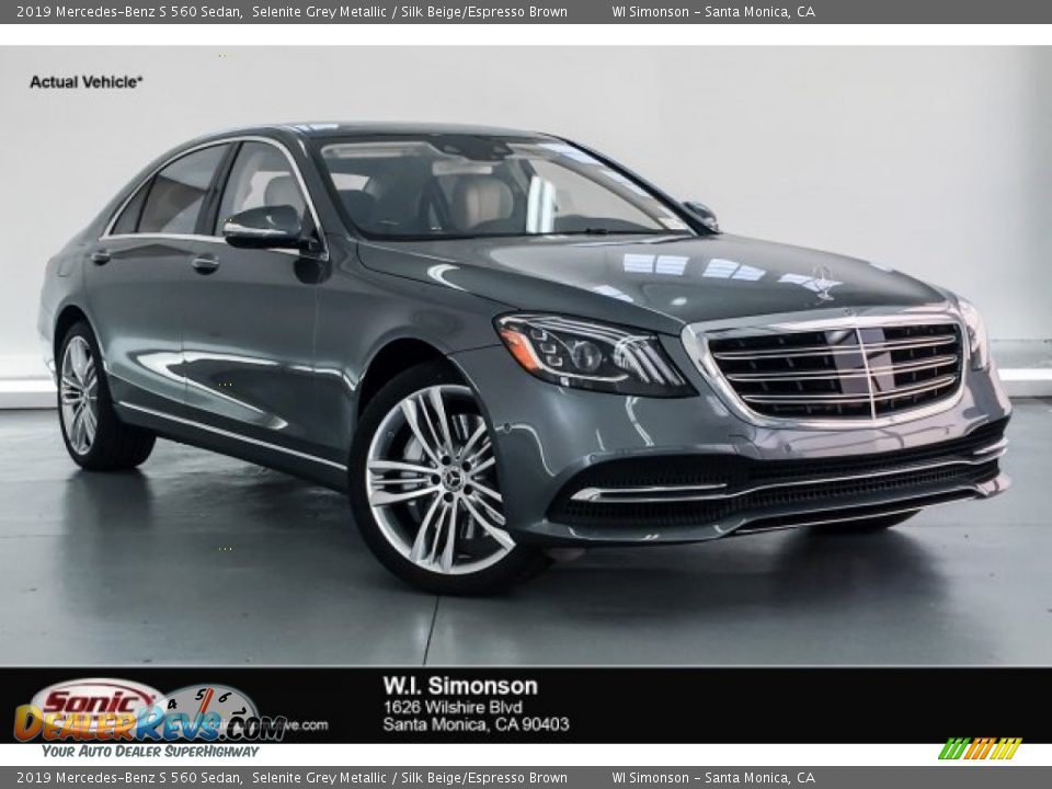 2019 Mercedes-Benz S 560 Sedan Selenite Grey Metallic / Silk Beige/Espresso Brown Photo #1