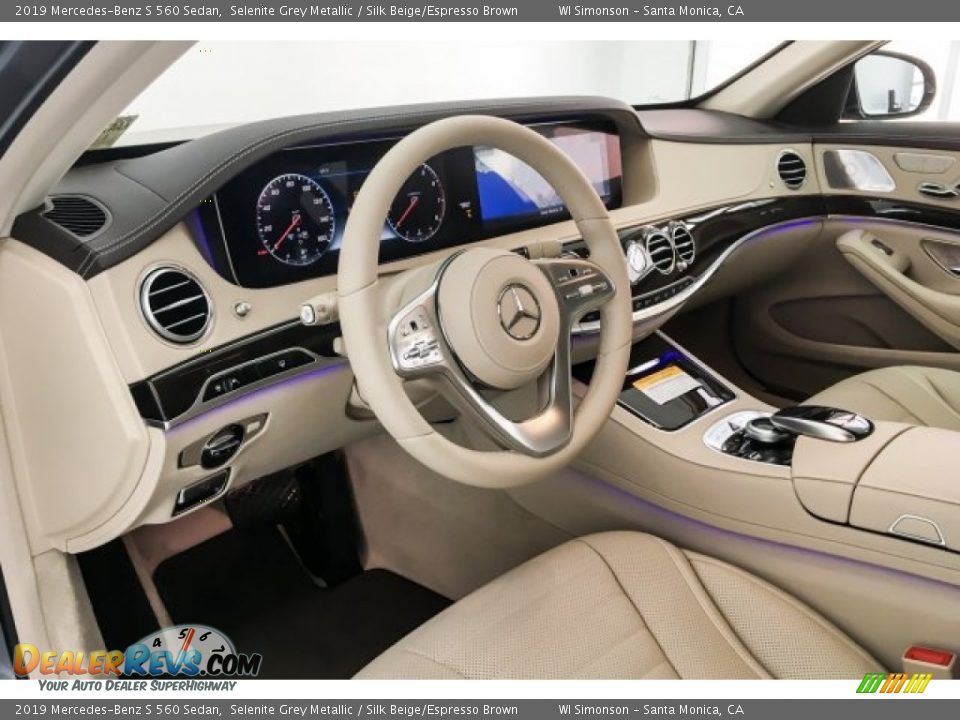 Silk Beige/Espresso Brown Interior - 2019 Mercedes-Benz S 560 Sedan Photo #4