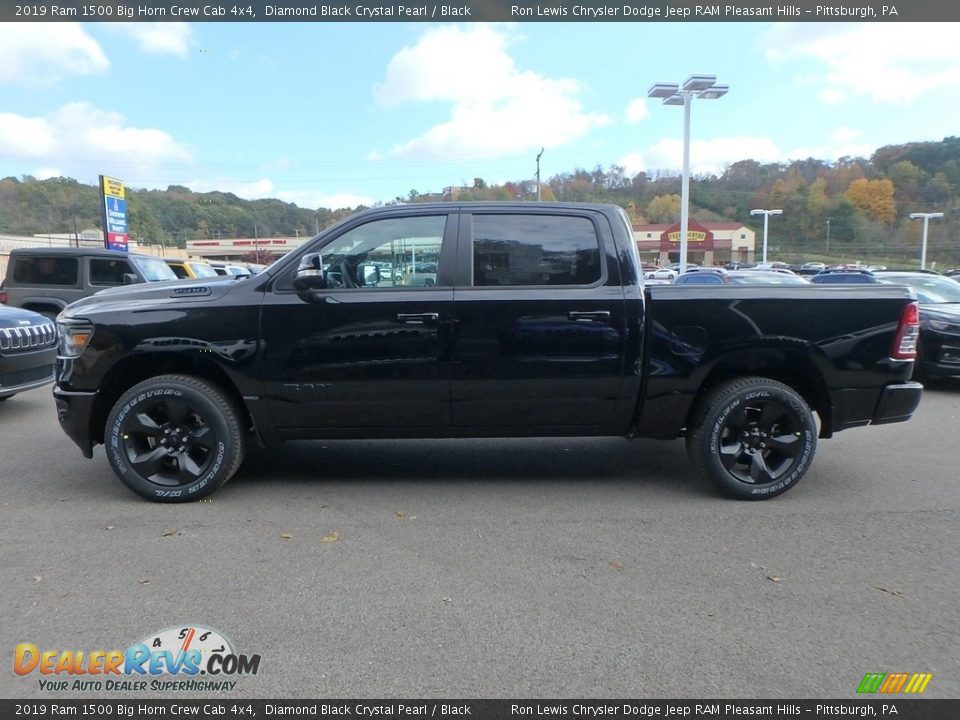 2019 Ram 1500 Big Horn Crew Cab 4x4 Diamond Black Crystal Pearl / Black Photo #2
