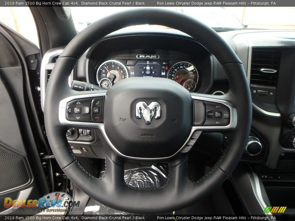 2019 Ram 1500 Big Horn Crew Cab 4x4 Diamond Black Crystal Pearl / Black Photo #19
