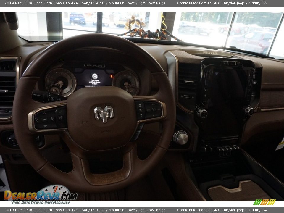 2019 Ram 1500 Long Horn Crew Cab 4x4 Ivory Tri–Coat / Mountain Brown/Light Frost Beige Photo #5
