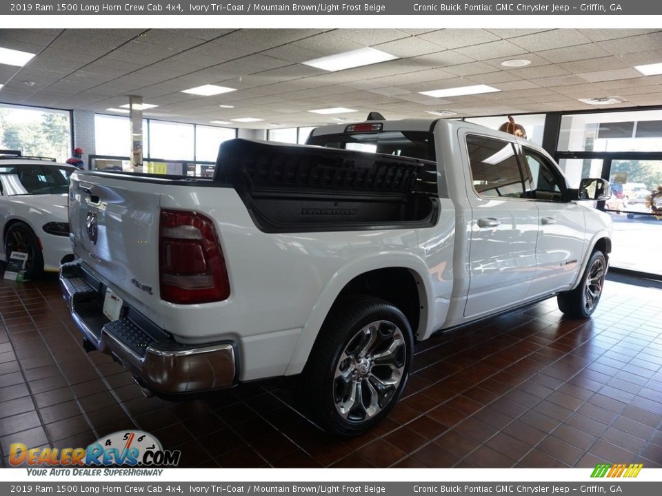 2019 Ram 1500 Long Horn Crew Cab 4x4 Ivory Tri–Coat / Mountain Brown/Light Frost Beige Photo #10