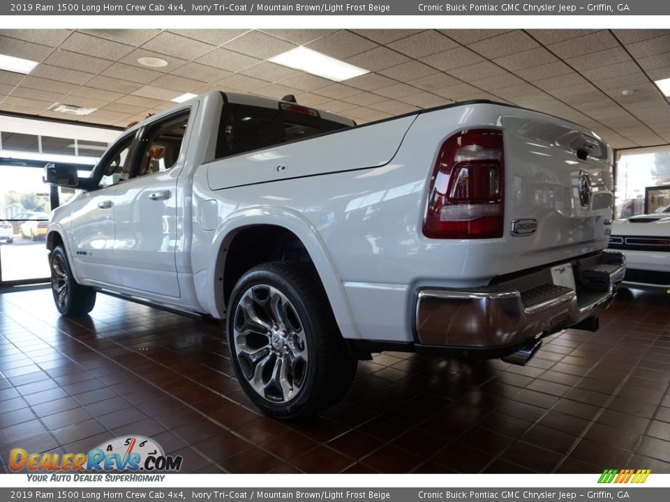 2019 Ram 1500 Long Horn Crew Cab 4x4 Ivory Tri–Coat / Mountain Brown/Light Frost Beige Photo #13