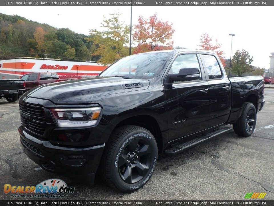 2019 Ram 1500 Big Horn Black Quad Cab 4x4 Diamond Black Crystal Pearl / Black Photo #1
