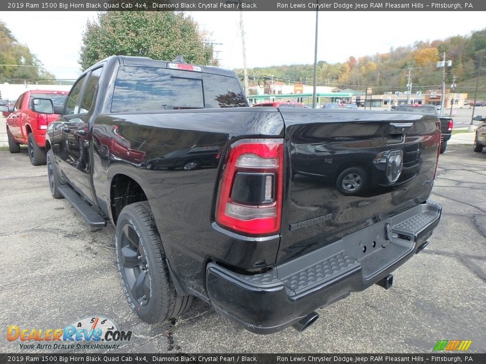 2019 Ram 1500 Big Horn Black Quad Cab 4x4 Diamond Black Crystal Pearl / Black Photo #3