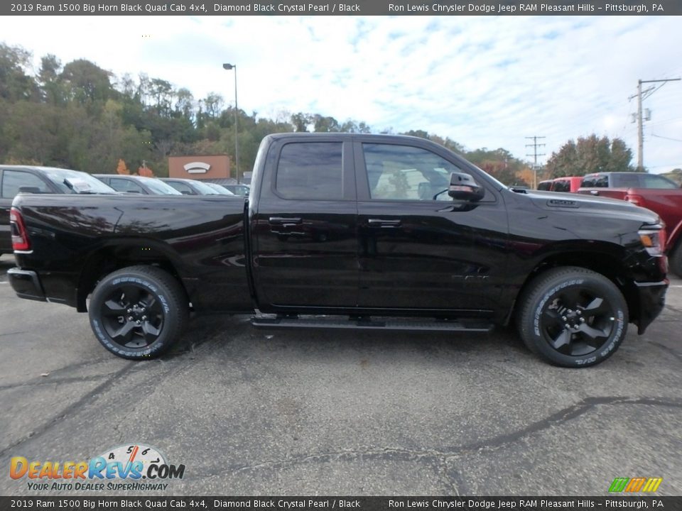 2019 Ram 1500 Big Horn Black Quad Cab 4x4 Diamond Black Crystal Pearl / Black Photo #6