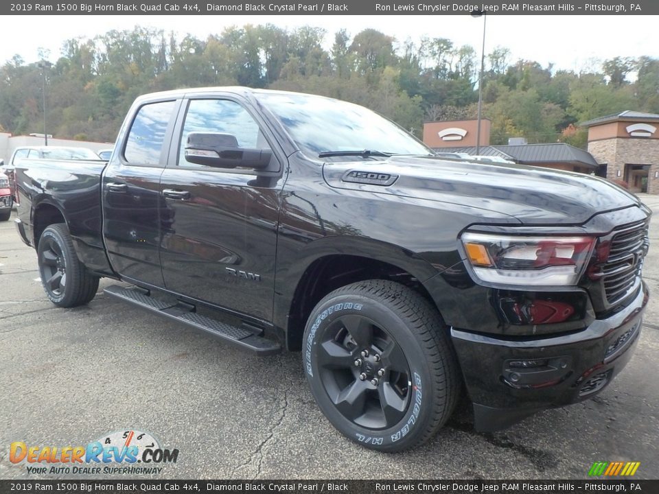 2019 Ram 1500 Big Horn Black Quad Cab 4x4 Diamond Black Crystal Pearl / Black Photo #7