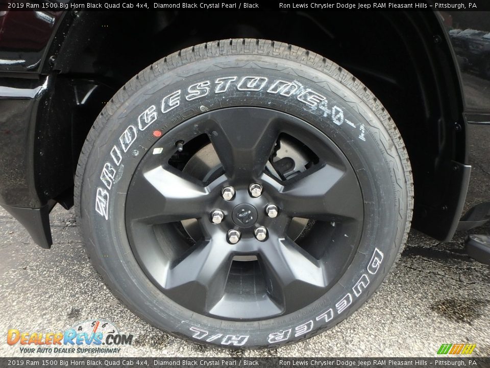 2019 Ram 1500 Big Horn Black Quad Cab 4x4 Diamond Black Crystal Pearl / Black Photo #9