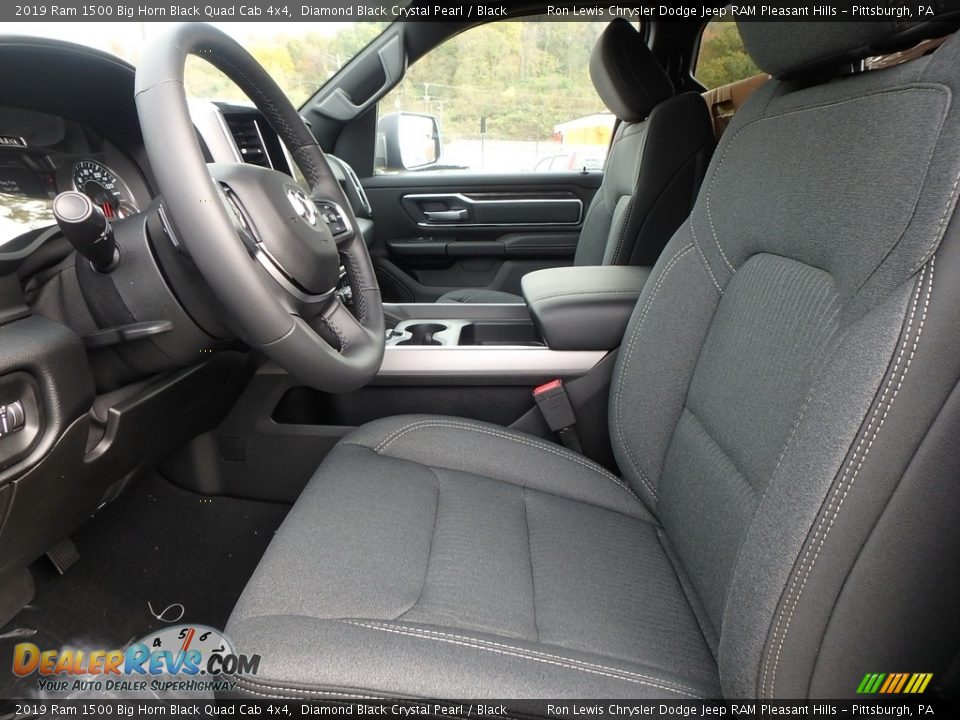 2019 Ram 1500 Big Horn Black Quad Cab 4x4 Diamond Black Crystal Pearl / Black Photo #10