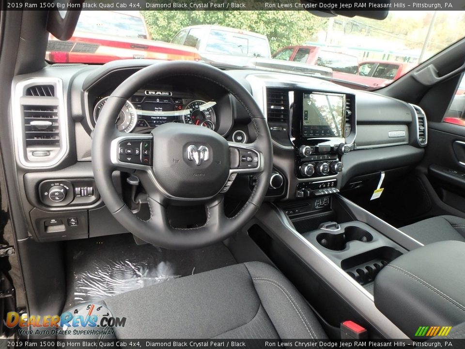 2019 Ram 1500 Big Horn Black Quad Cab 4x4 Diamond Black Crystal Pearl / Black Photo #12