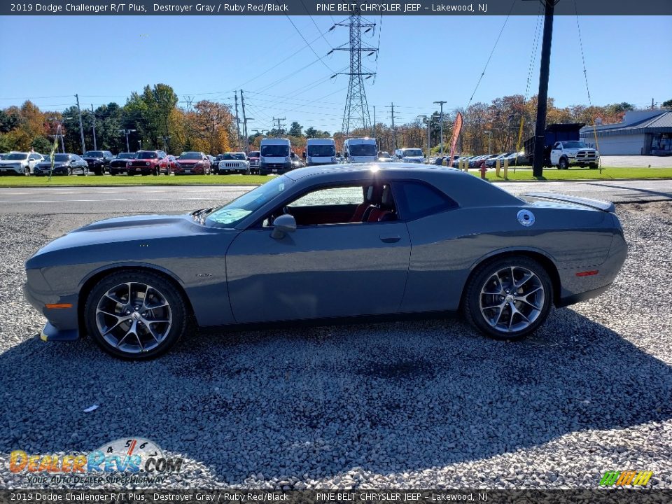 2019 Dodge Challenger R/T Plus Destroyer Gray / Ruby Red/Black Photo #3