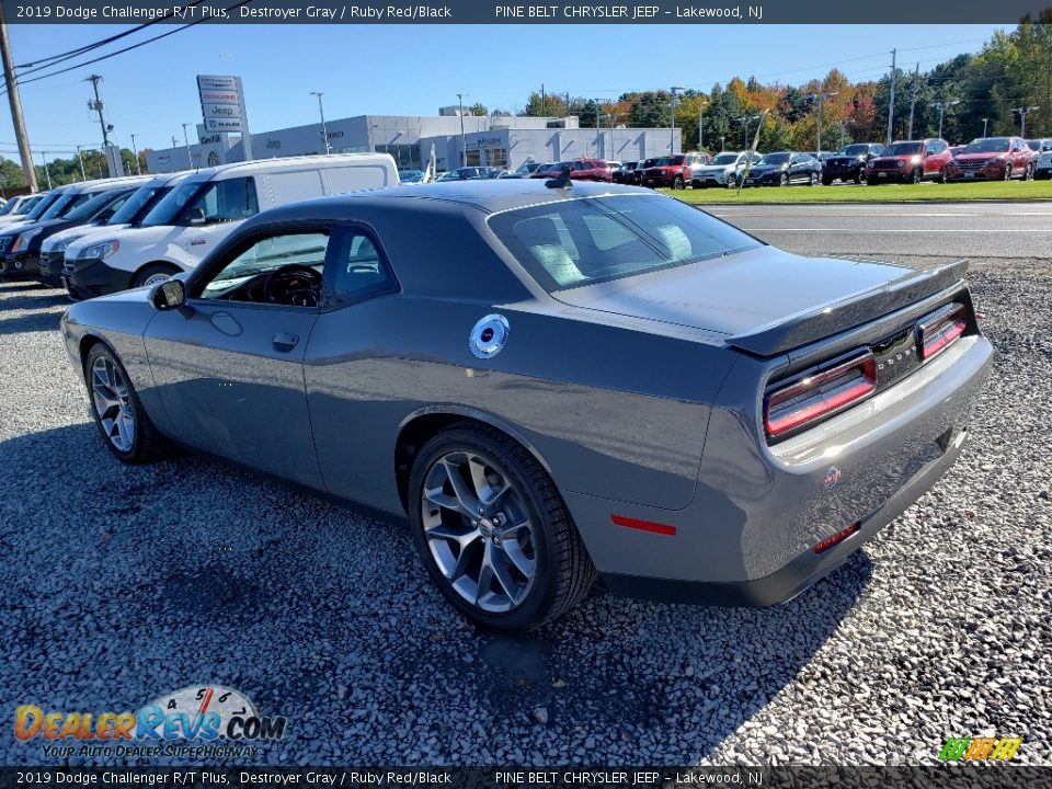 2019 Dodge Challenger R/T Plus Destroyer Gray / Ruby Red/Black Photo #4