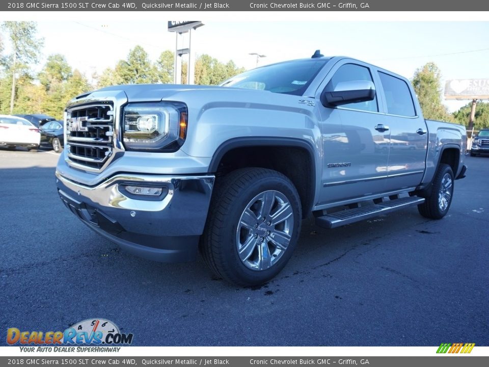 2018 GMC Sierra 1500 SLT Crew Cab 4WD Quicksilver Metallic / Jet Black Photo #3