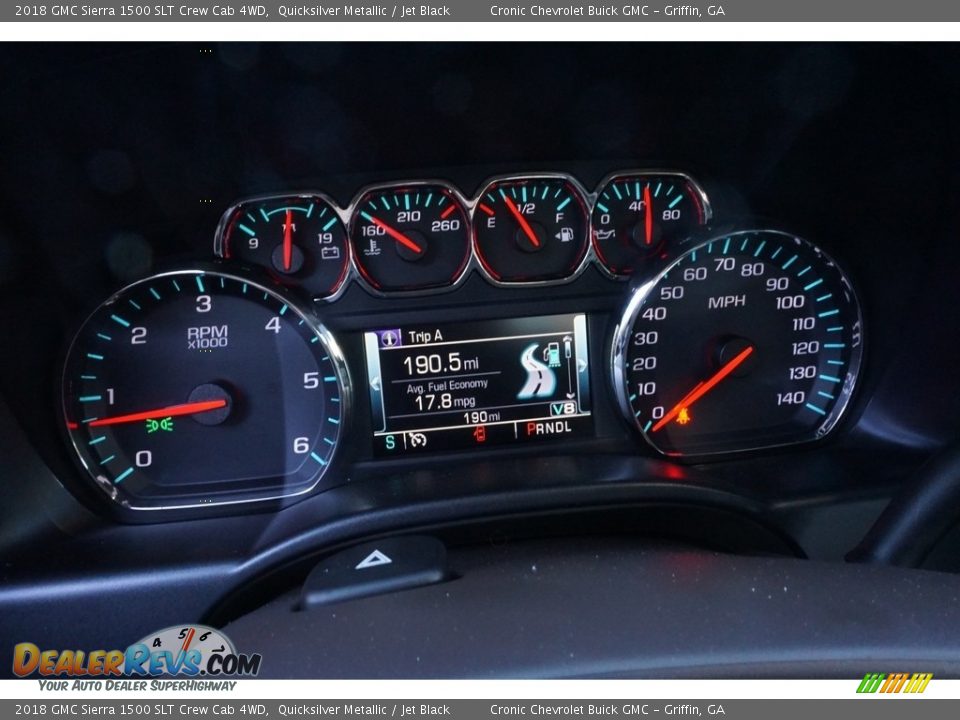 2018 GMC Sierra 1500 SLT Crew Cab 4WD Quicksilver Metallic / Jet Black Photo #6
