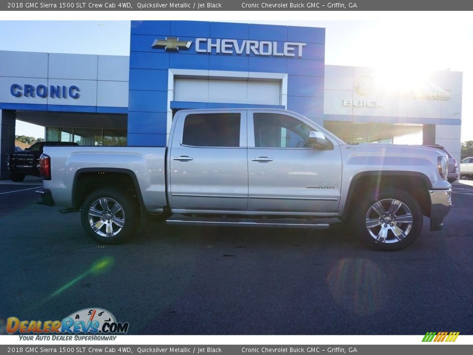 2018 GMC Sierra 1500 SLT Crew Cab 4WD Quicksilver Metallic / Jet Black Photo #11