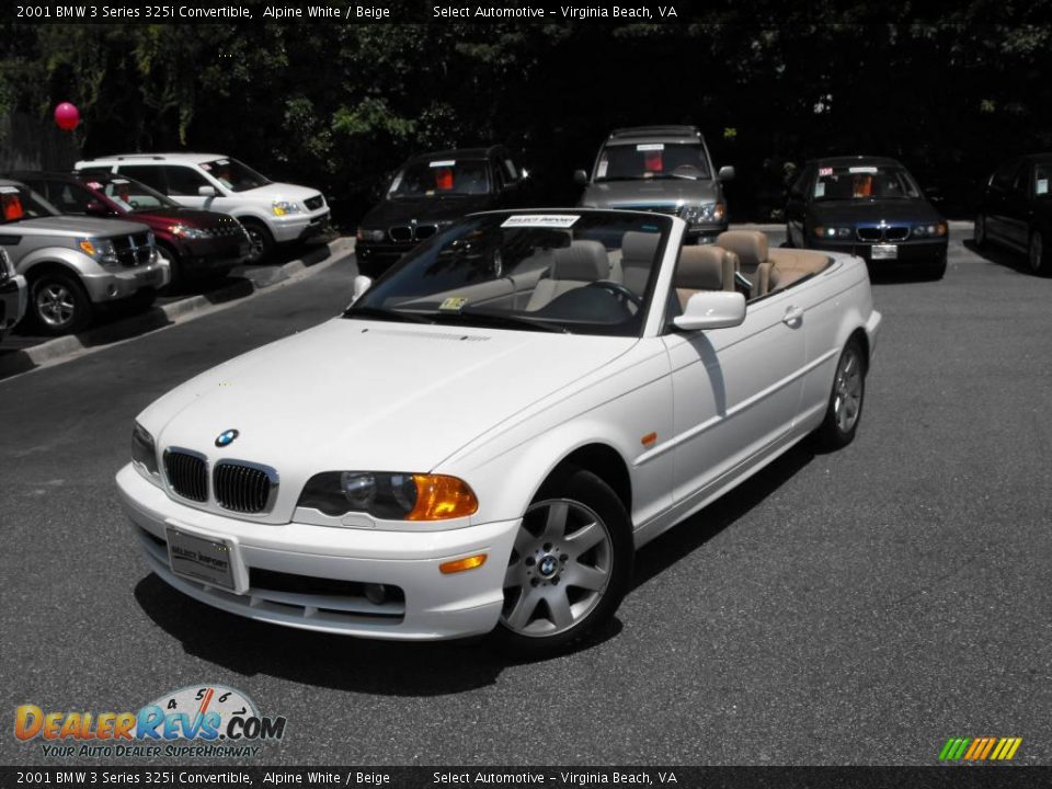 2001 BMW 3 Series 325i Convertible Alpine White / Beige Photo #1