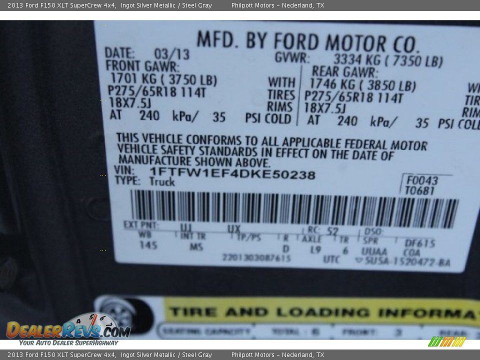 2013 Ford F150 XLT SuperCrew 4x4 Ingot Silver Metallic / Steel Gray Photo #33