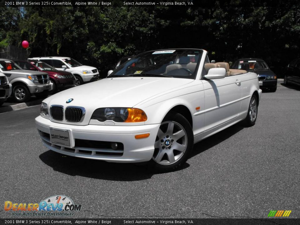 2001 BMW 3 Series 325i Convertible Alpine White / Beige Photo #2