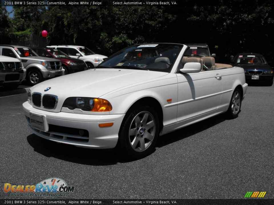 2001 BMW 3 Series 325i Convertible Alpine White / Beige Photo #3