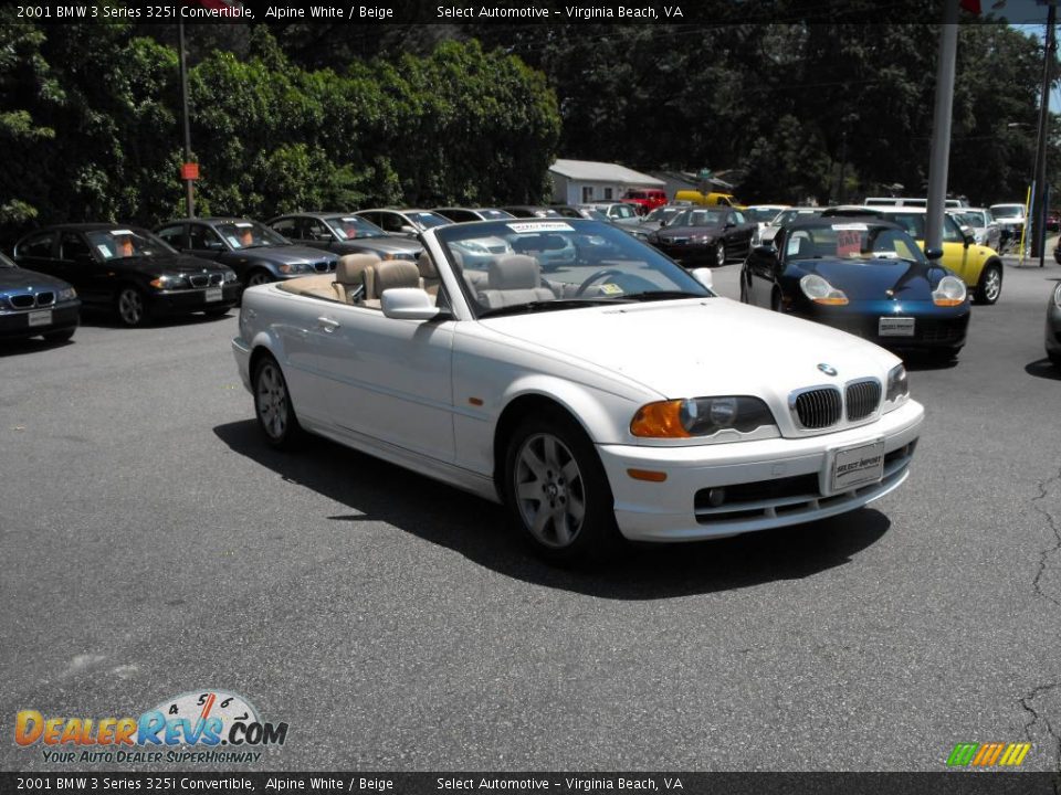 2001 BMW 3 Series 325i Convertible Alpine White / Beige Photo #6