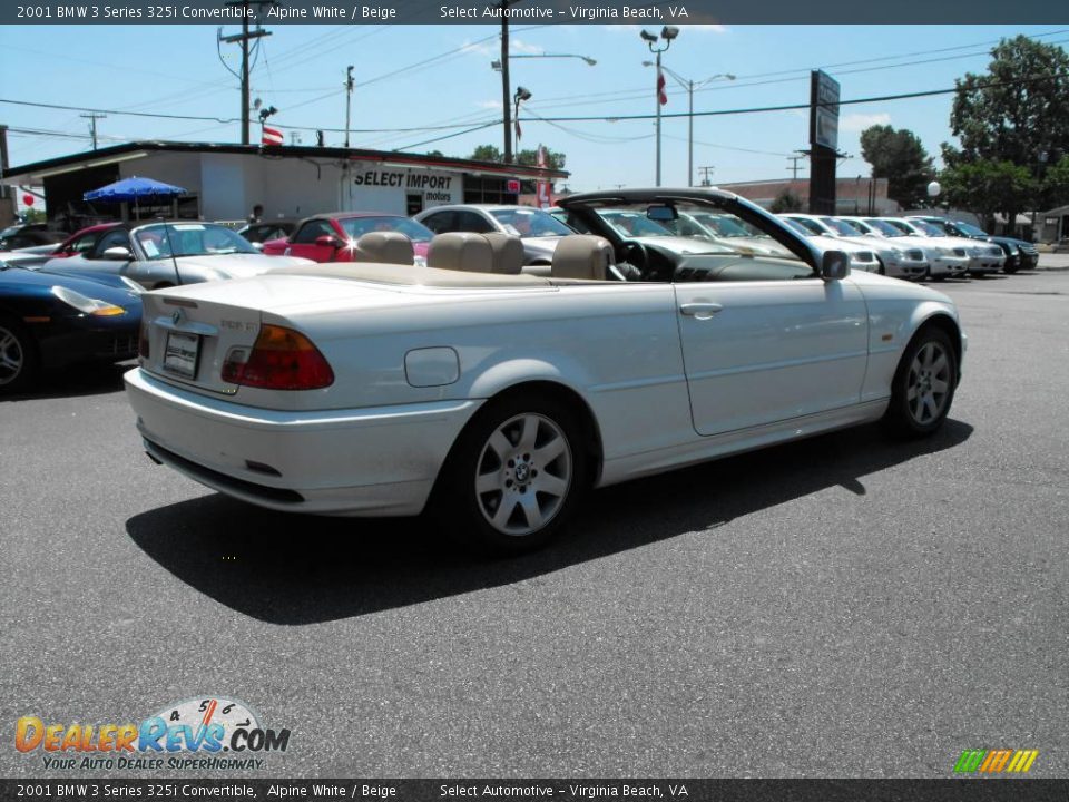 2001 BMW 3 Series 325i Convertible Alpine White / Beige Photo #8