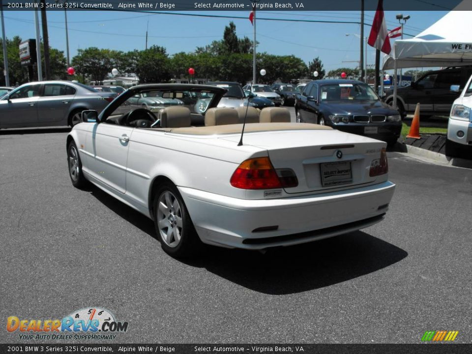 2001 BMW 3 Series 325i Convertible Alpine White / Beige Photo #11