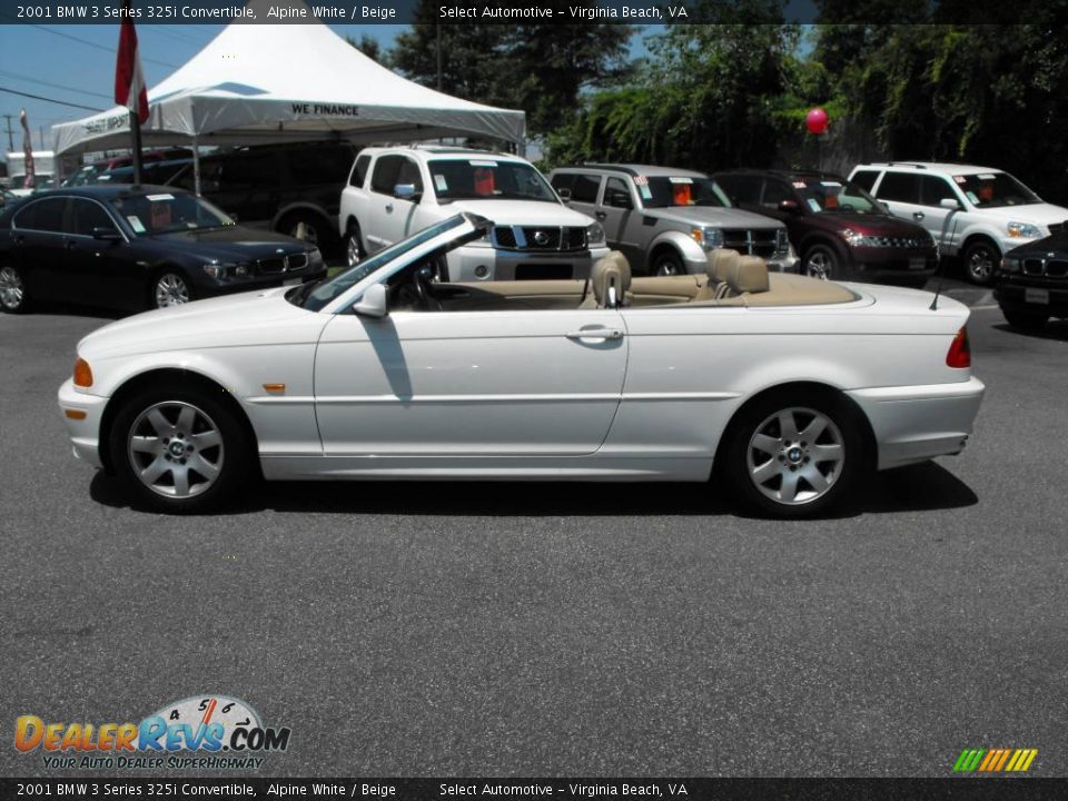 2001 BMW 3 Series 325i Convertible Alpine White / Beige Photo #12
